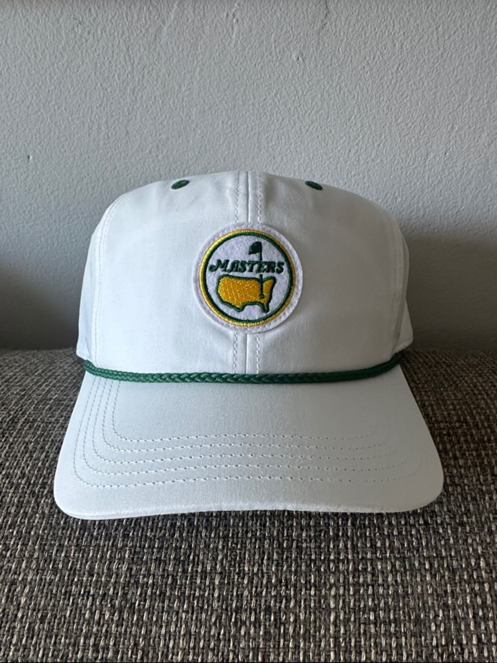 2026 Masters Embroidered White Golf Cap with Green Rope